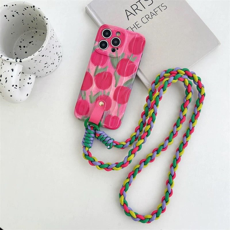 Funda para teléfono con flores de tulipán