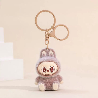 Mini Labubu Keychain - 3D Cartoon Doll for Bags, Cars & Gifts