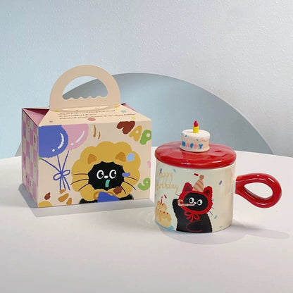 Happy Birthday Lovely Cat Ceramic Mug