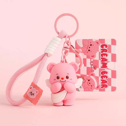 Adorable Cream Bear Keychain - Cute & High-Quality Bear Keychains for Gifts, Accessories & Personal Use