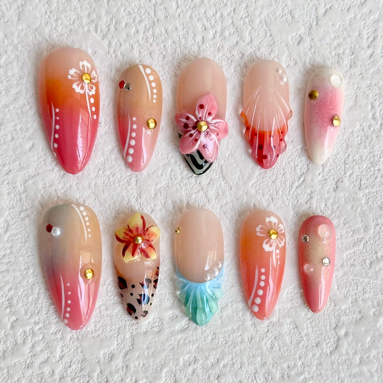 Sea Blossom Press-on Nails