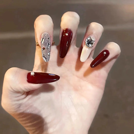 Dazzling Red Romance Press-on Nails