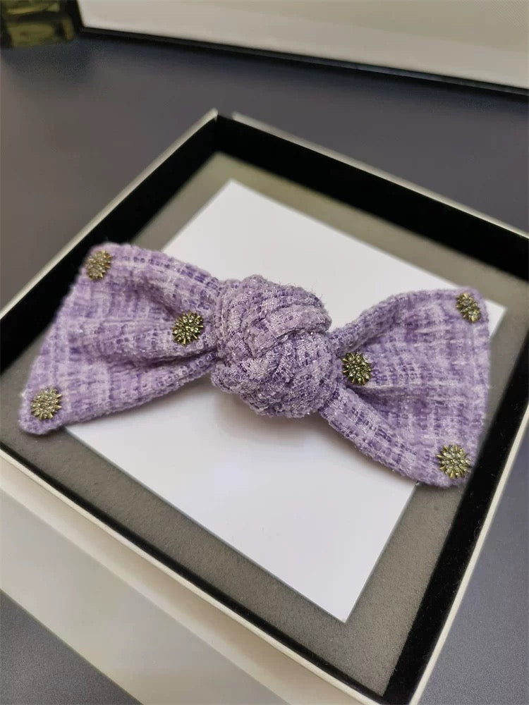 Tweed Elegance Bow Clips