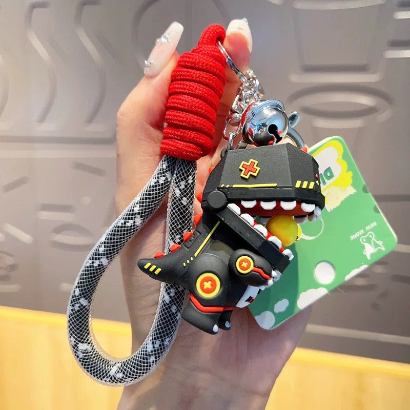 Cute Dinosaur Robot Keychain – Colorful & Fun Keyring Accessory