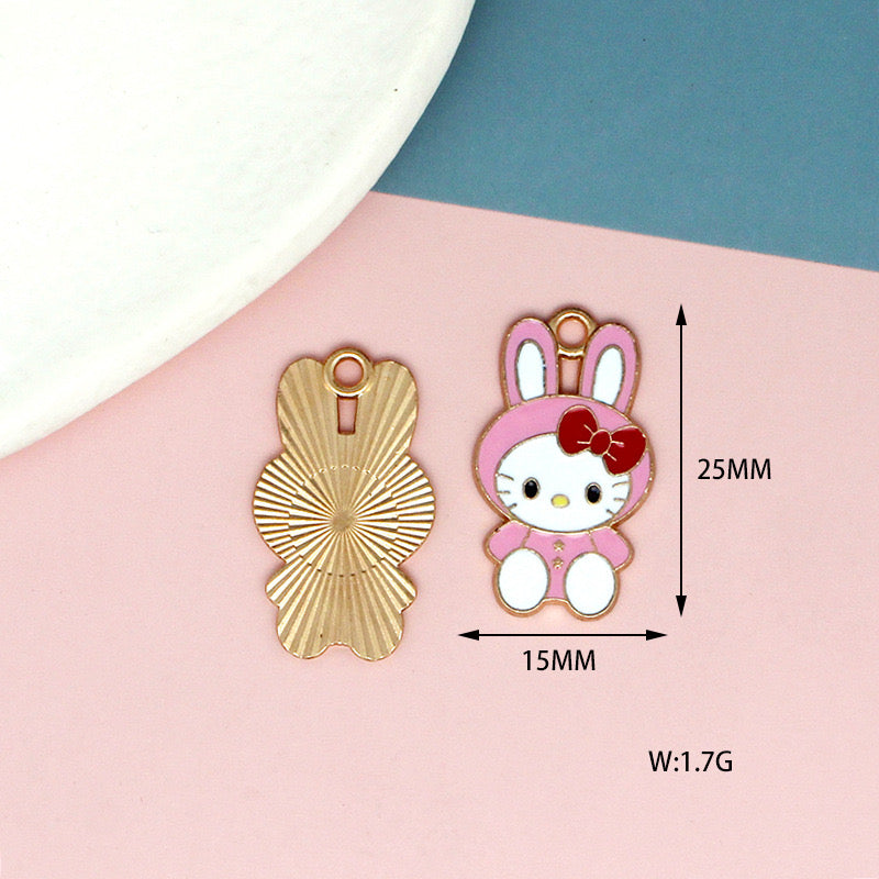 Adorable Hello Kitty Enamel Charms for DIY Jewelry Making