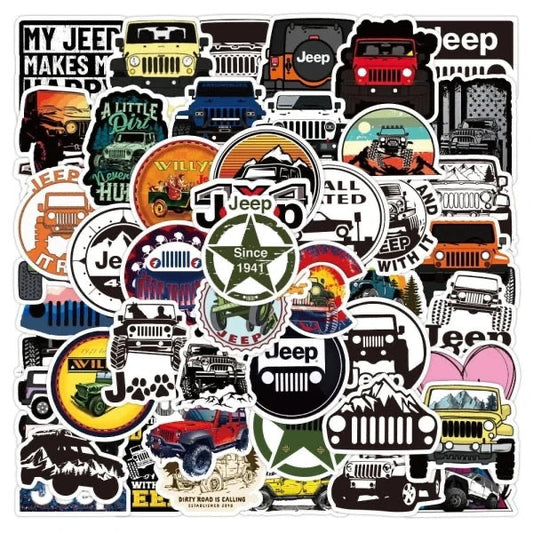 Jeep Car Graffiti Stickers - 50Pcs