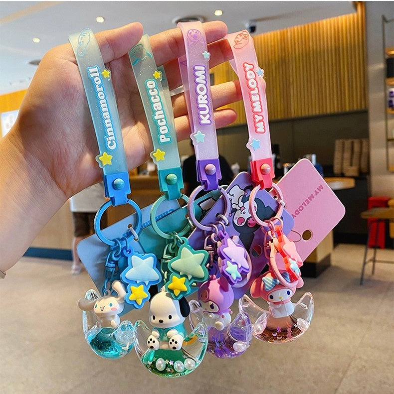 Sanrio Starry Moon Keychain - Cute Cinnamoroll, Pochacco, Kuromi & My Melody Designs for Bags and Keys