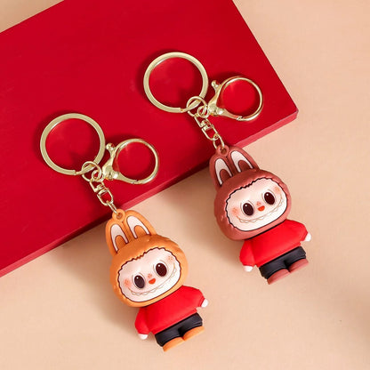 Mini Labubu Keychain - 3D Cartoon Doll for Bags, Cars & Gifts