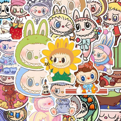 Cute Cartoon Labubu Stickers - 80 Pcs