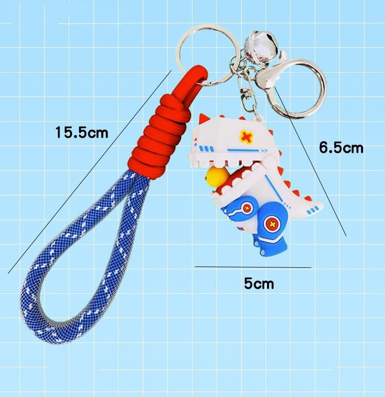 Cute Dinosaur Robot Keychain – Colorful & Fun Keyring Accessory