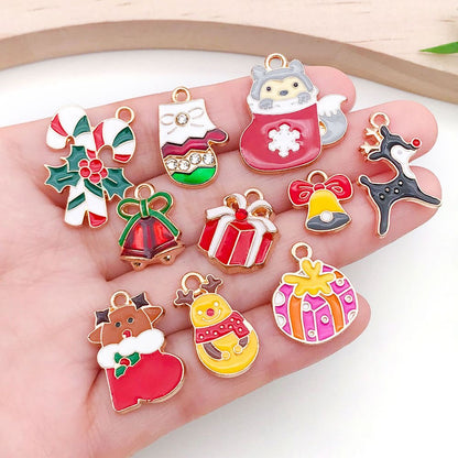 Mixed 30 Pcs Christmas DIY Jewelry Making Charms