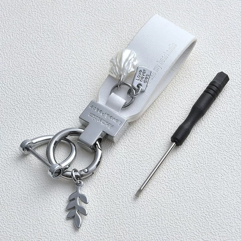 Love & Peace Leather Keychain