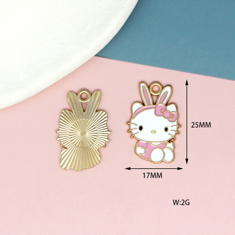 Adorable Hello Kitty Enamel Charms for DIY Jewelry Making