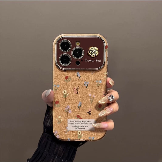 Funda para teléfono con diseño floral de fantasía y tacto suave