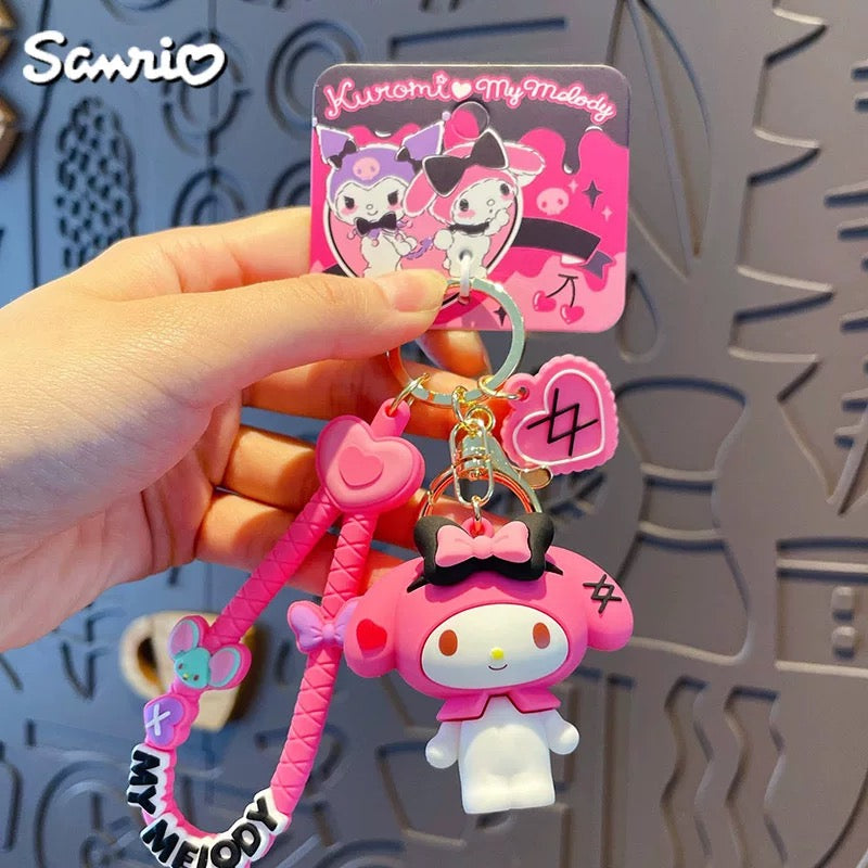 Sweet Sanrio My Melody & Kuromi Keychain