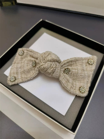 Tweed Elegance Bow Clips