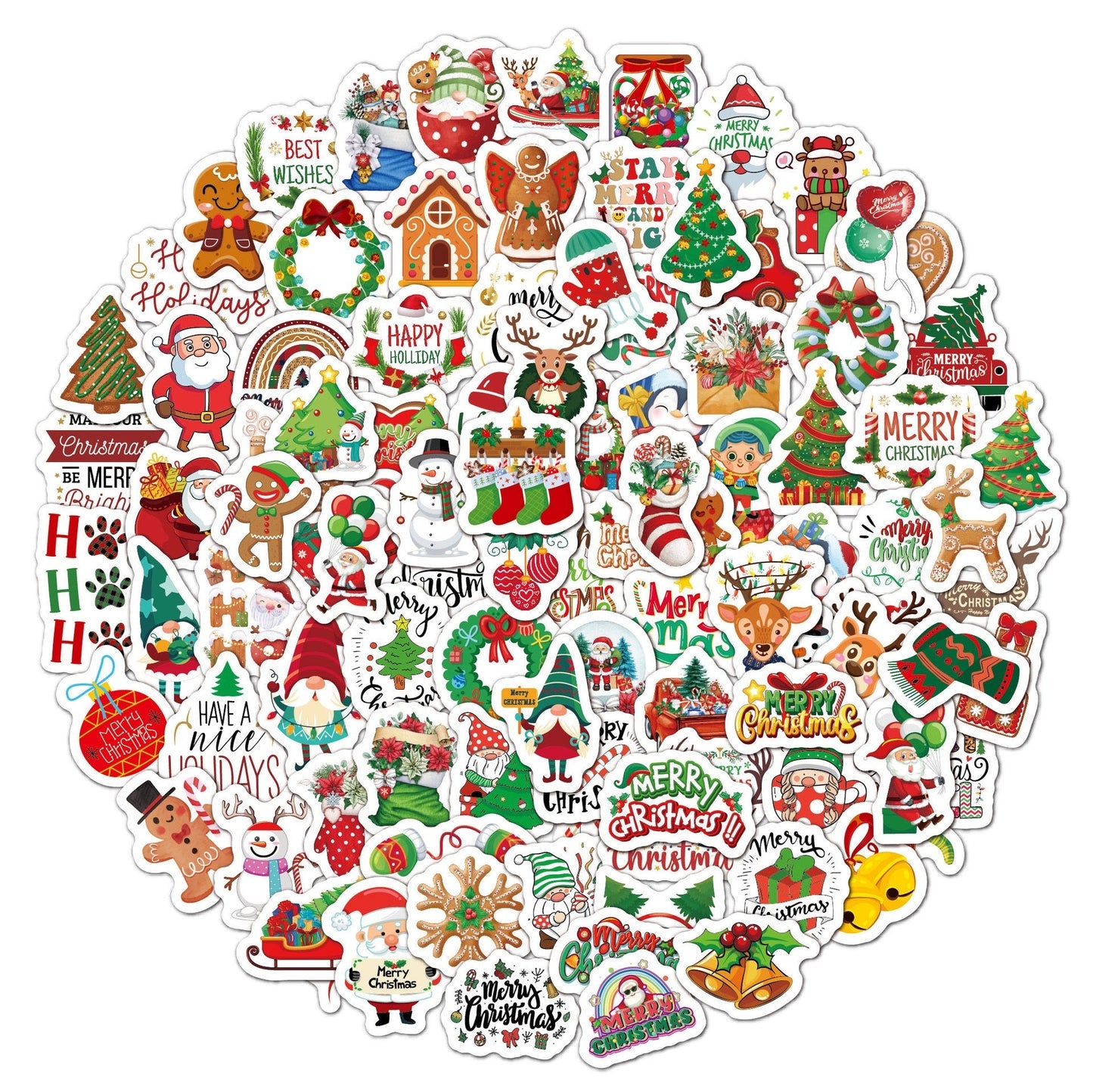 Christmas Tree Graffiti Stickers - 100Pcs