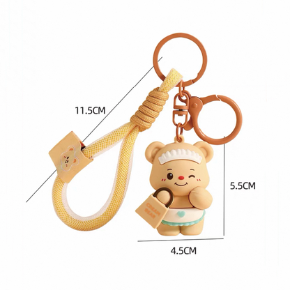 Adorable Cream Bear Keychain - Cute & High-Quality Bear Keychains for Gifts, Accessories & Personal Use