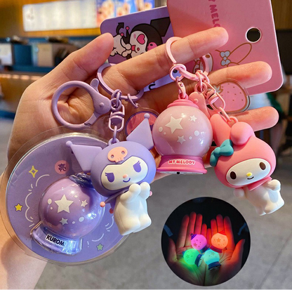 Llavero de Sanrio con el planeta brillante: bonito colgante y dije para bolso con dibujos animados