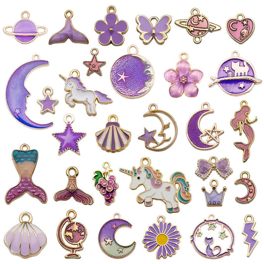 Mixed 31 Pcs DIY Jewelry Making Charms