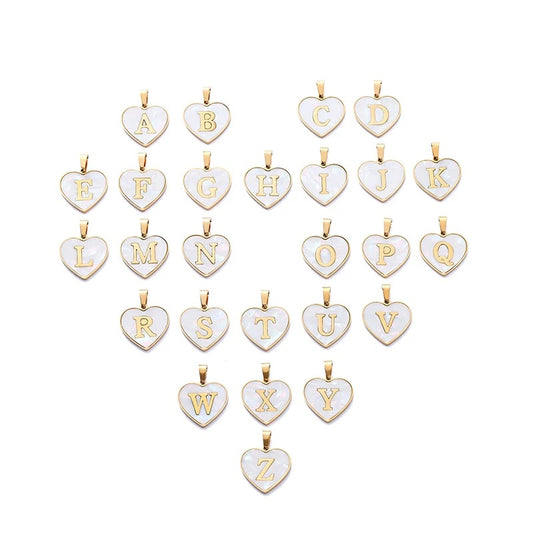 Elegant Heart Alphabet Charms for Jewelry Making