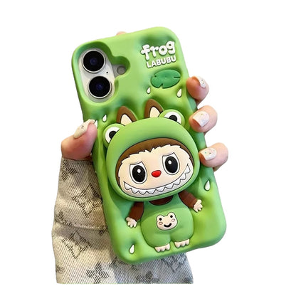 Funda para teléfono con soporte de Labubu Kawaii