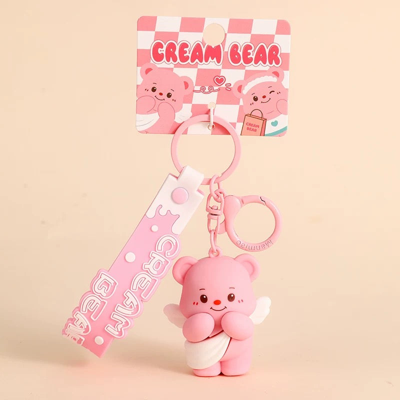 Adorable Cream Bear Keychain - Cute & High-Quality Bear Keychains for Gifts, Accessories & Personal Use