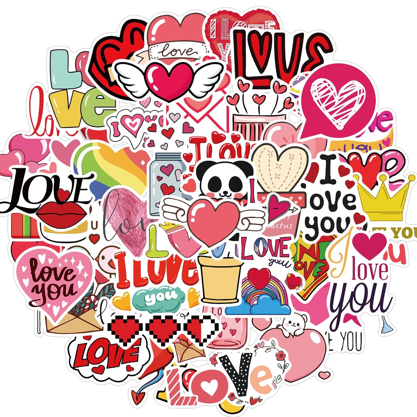 Valentine's Day Stickers - 50Pcs