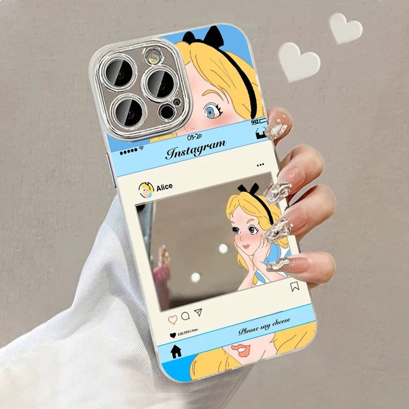 INS-Design Cartoon Character Mirror Phone Case