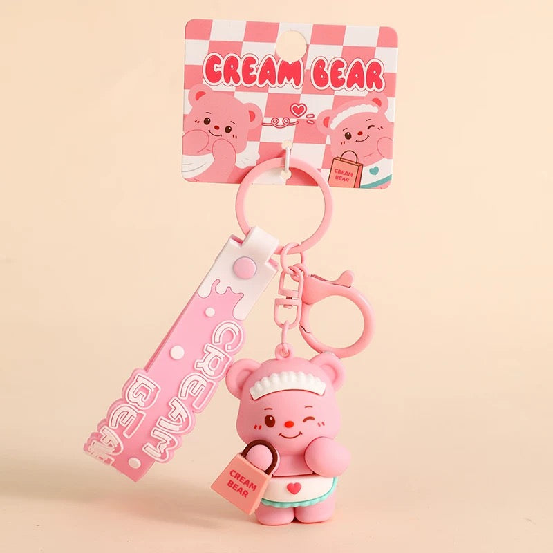 Adorable Cream Bear Keychain - Cute & High-Quality Bear Keychains for Gifts, Accessories & Personal Use