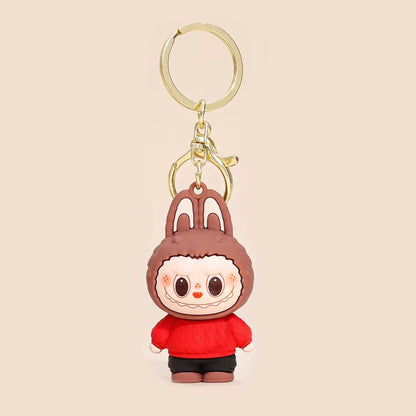 Mini Labubu Keychain - 3D Cartoon Doll for Bags, Cars & Gifts