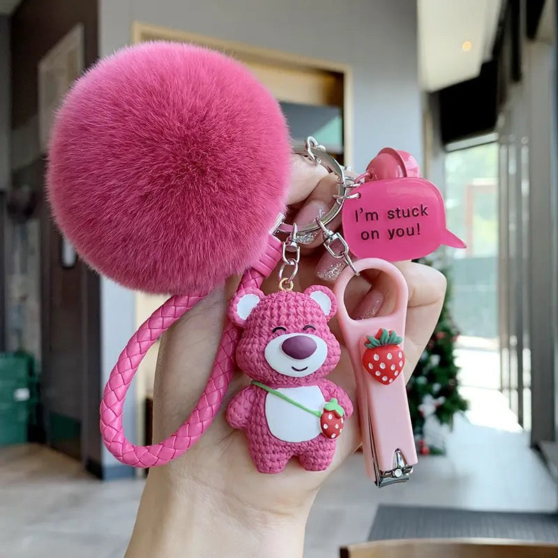 Strawberry Bear Keychain