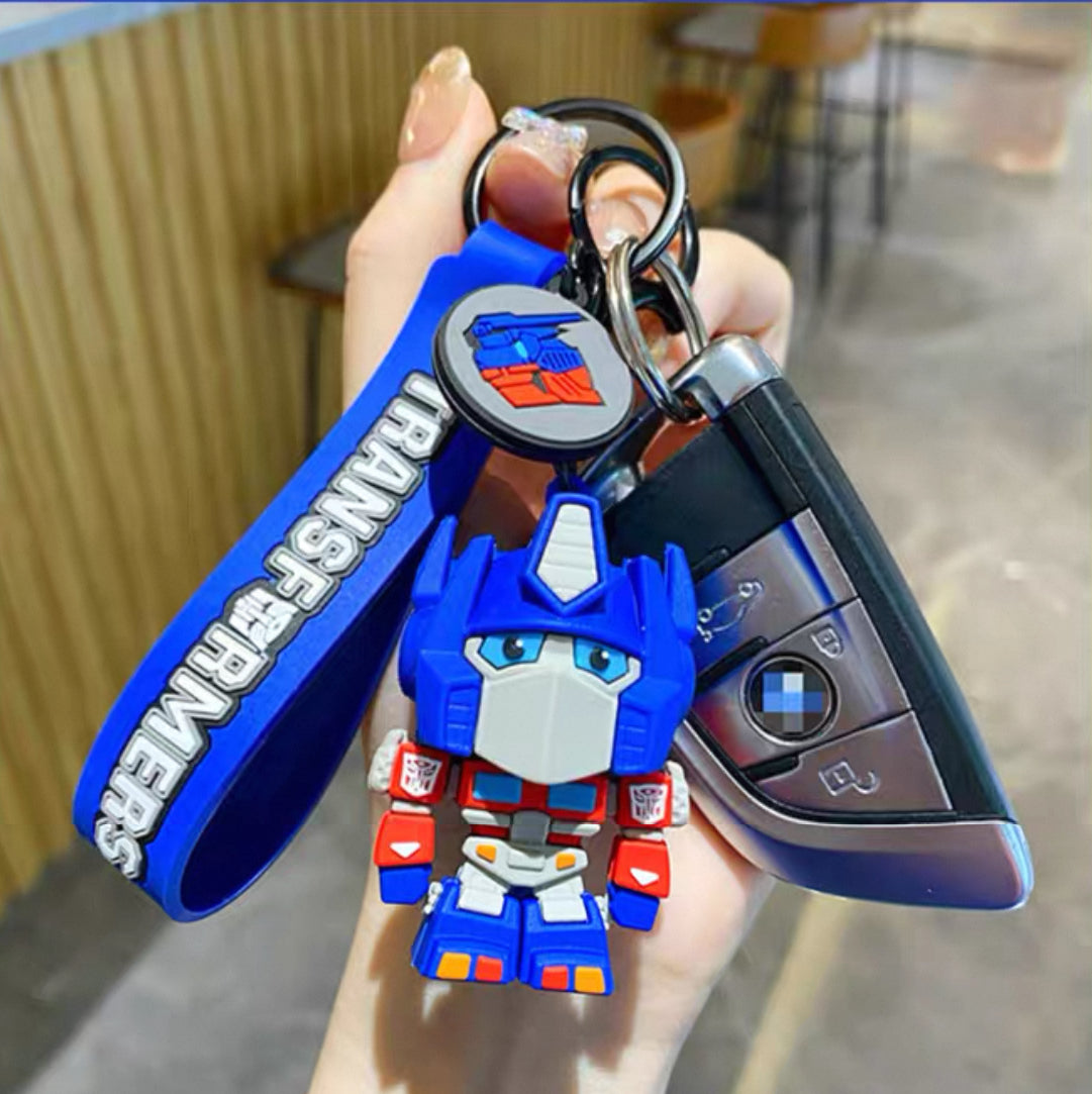 Transformers Keychain – Cute Robot Character Keyring with Wrist Strap