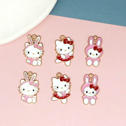 Adorable Hello Kitty Enamel Charms for DIY Jewelry Making