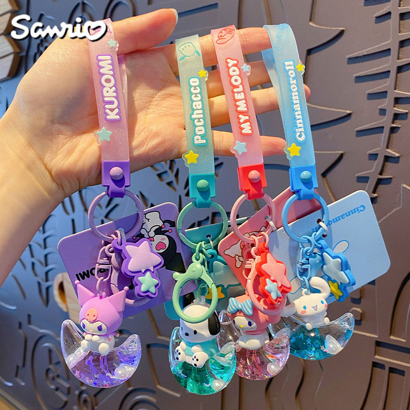 Sanrio Starry Moon Keychain - Cute Cinnamoroll, Pochacco, Kuromi & My Melody Designs for Bags and Keys