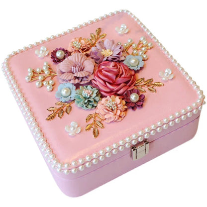 Charming Pink Floral Jewelry Box - Perfect Gift & Storage