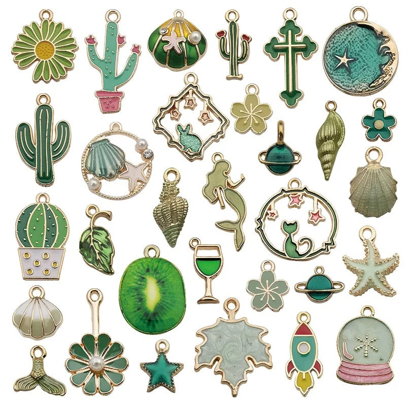 Mixed 31 Pcs DIY Jewelry Making Charms