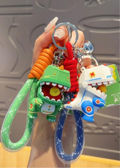 Cute Dinosaur Robot Keychain – Colorful & Fun Keyring Accessory