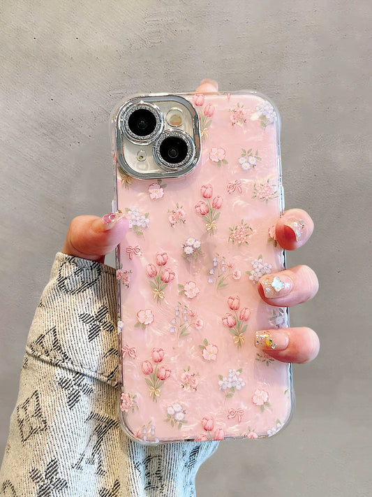 Funda para teléfono con diseño de tulipanes en flor