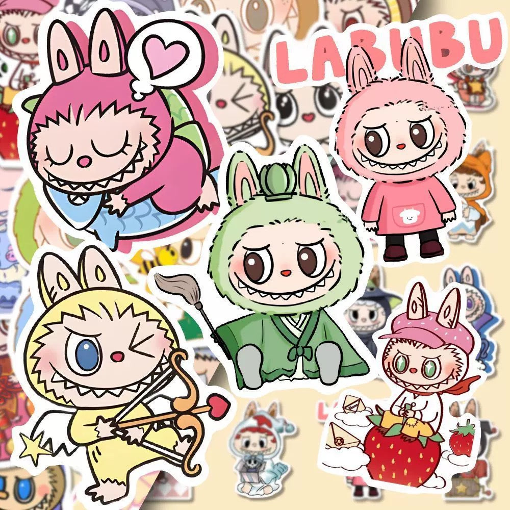 Cute Cartoon Labubu Stickers - 80 Pcs