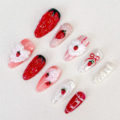 Sweetheart Strawberry Press-on Nails