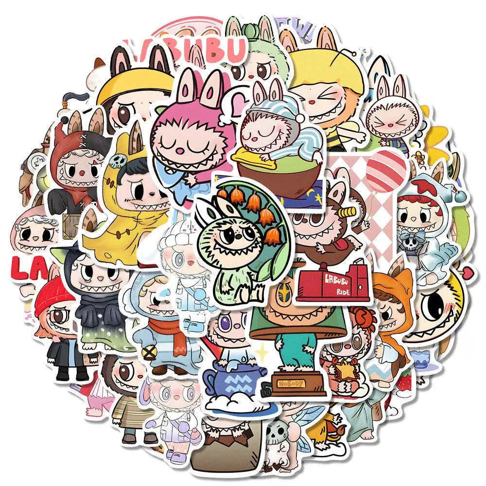 Cute Cartoon Labubu Stickers - 80 Pcs