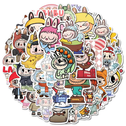 Cute Cartoon Labubu Stickers - 80 Pcs