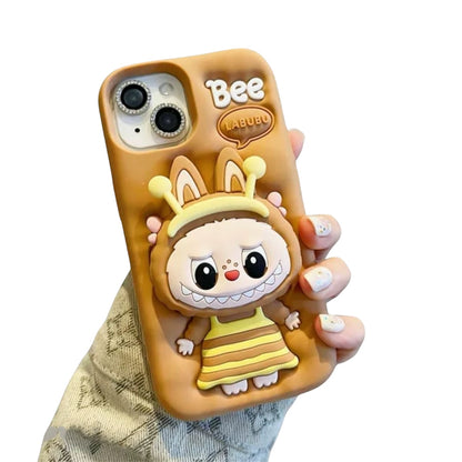 Funda para teléfono con soporte de Labubu Kawaii