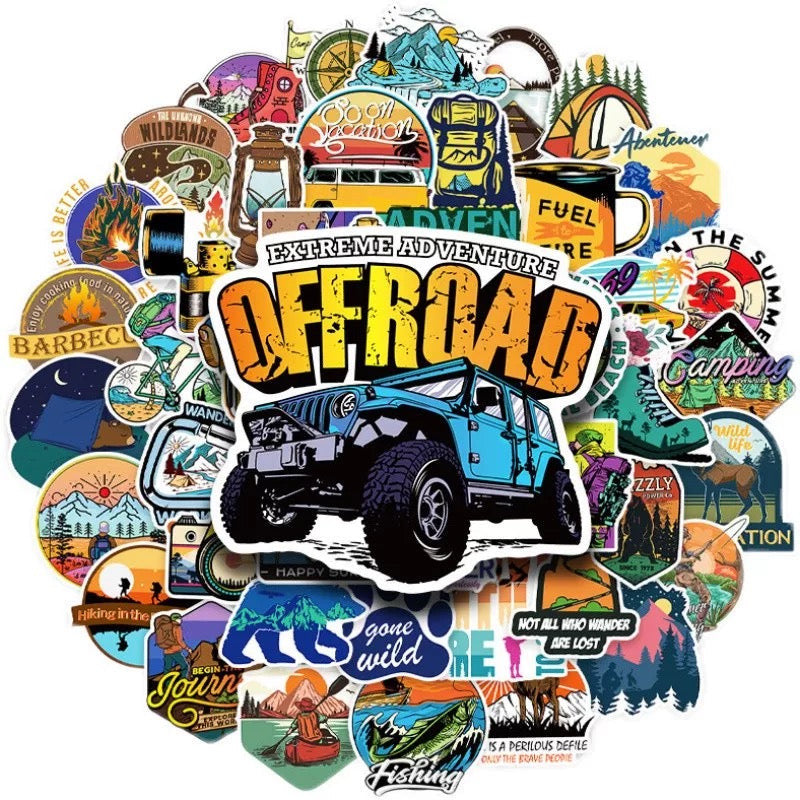 Off-road Travel Stickers - 50pcs