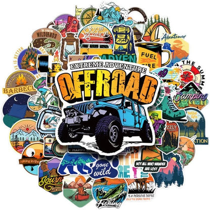 Off-road Travel Stickers - 50pcs