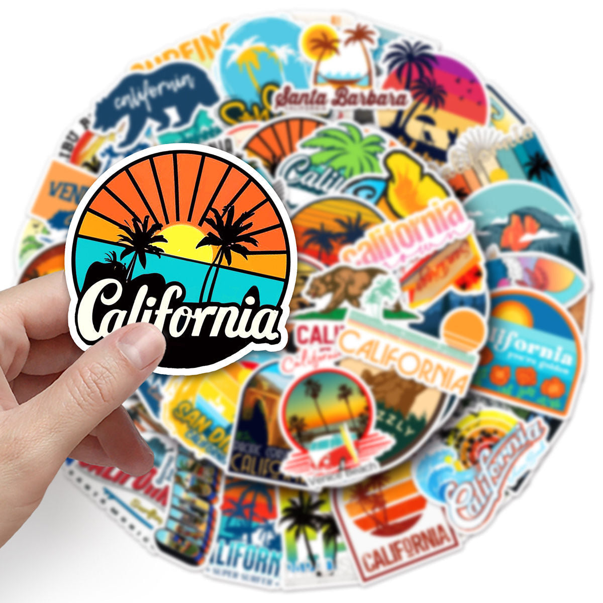 California DIY Outdoor Adventure Stickers - 50Pcs