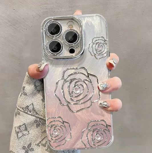 Funda de lujo para teléfono a prueba de golpes con diseño de camelia