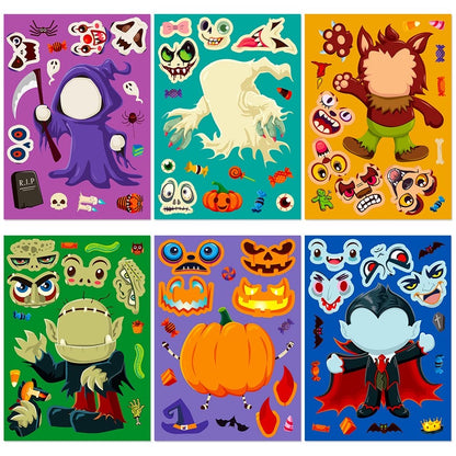 Halloween Characters Diy Puzzle Stickers - 24 Sheets