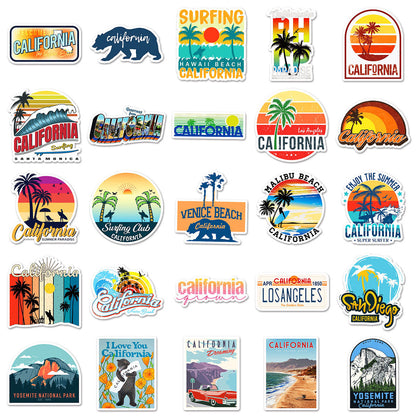 California DIY Outdoor Adventure Stickers - 50Pcs